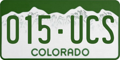 CO license plate 015UCS