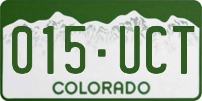 CO license plate 015UCT