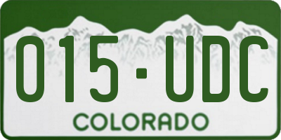 CO license plate 015UDC