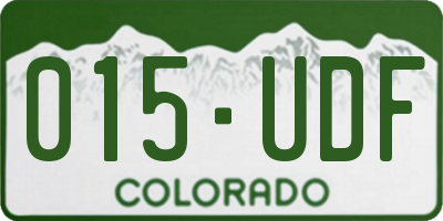 CO license plate 015UDF