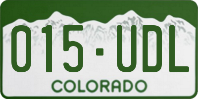 CO license plate 015UDL