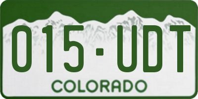 CO license plate 015UDT