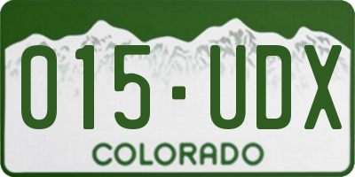 CO license plate 015UDX