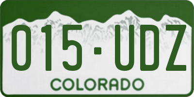 CO license plate 015UDZ