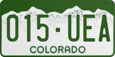 CO license plate 015UEA