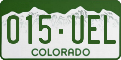 CO license plate 015UEL