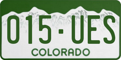 CO license plate 015UES
