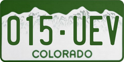 CO license plate 015UEV