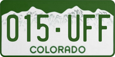 CO license plate 015UFF