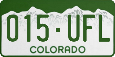 CO license plate 015UFL