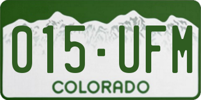 CO license plate 015UFM