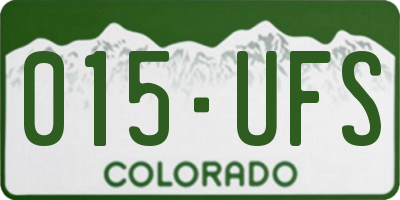 CO license plate 015UFS