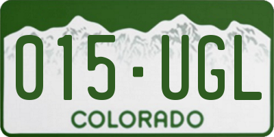 CO license plate 015UGL