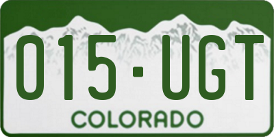 CO license plate 015UGT