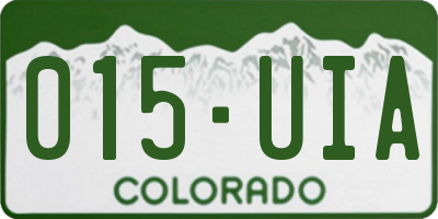 CO license plate 015UIA