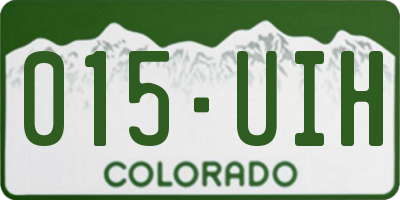 CO license plate 015UIH