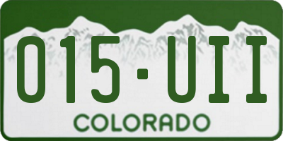 CO license plate 015UII