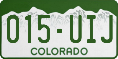 CO license plate 015UIJ