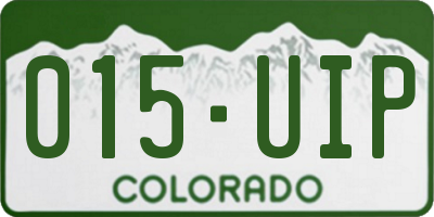 CO license plate 015UIP