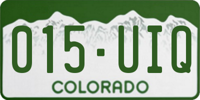 CO license plate 015UIQ