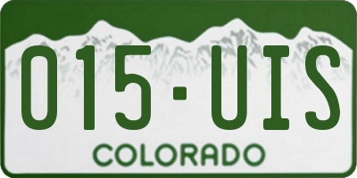 CO license plate 015UIS