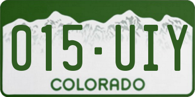 CO license plate 015UIY