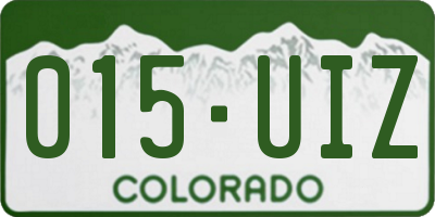 CO license plate 015UIZ