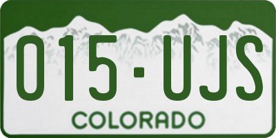 CO license plate 015UJS