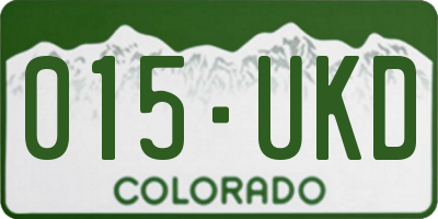 CO license plate 015UKD