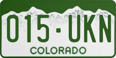 CO license plate 015UKN