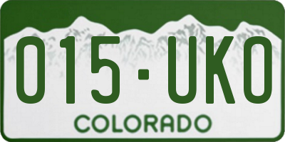CO license plate 015UKO