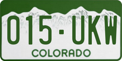 CO license plate 015UKW