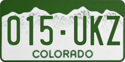 CO license plate 015UKZ