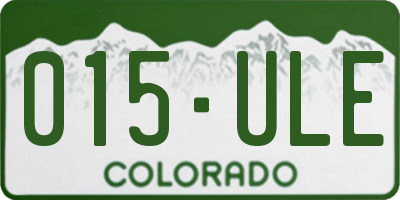 CO license plate 015ULE