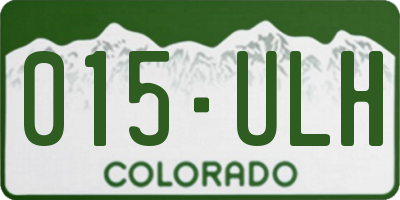 CO license plate 015ULH