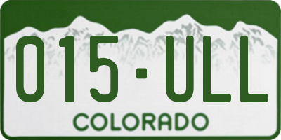 CO license plate 015ULL