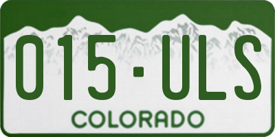 CO license plate 015ULS