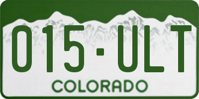 CO license plate 015ULT