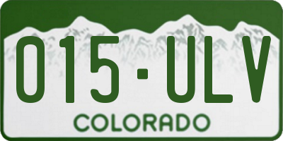 CO license plate 015ULV