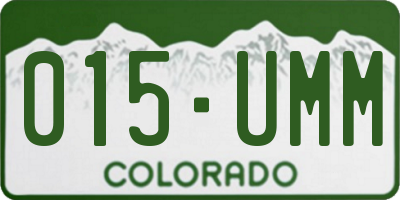 CO license plate 015UMM