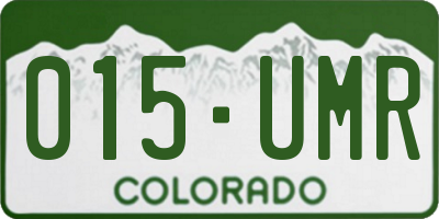 CO license plate 015UMR