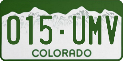 CO license plate 015UMV