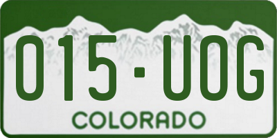 CO license plate 015UOG