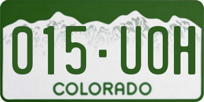CO license plate 015UOH