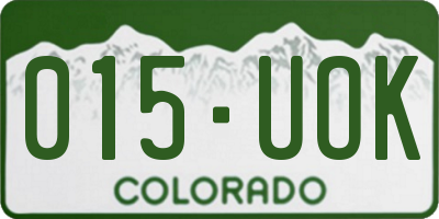 CO license plate 015UOK