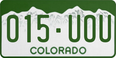 CO license plate 015UOU
