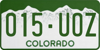 CO license plate 015UOZ