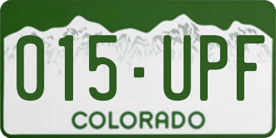 CO license plate 015UPF