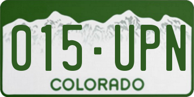 CO license plate 015UPN