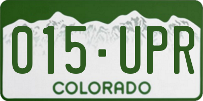 CO license plate 015UPR